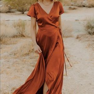 Baltic Born Krystal Satin Wrap Dress